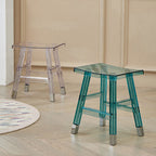 Sleek Modern Minimalist Rectangular PC Plastic Low Stool — Backless & Armless for Hallways & Entryways