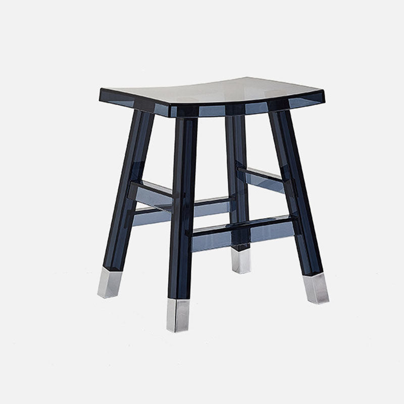Sleek Modern Minimalist Rectangular PC Plastic Low Stool — Backless & Armless for Hallways & Entryways