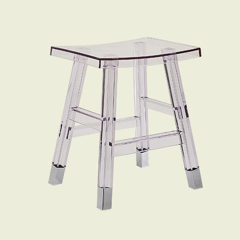 Sleek Modern Minimalist Rectangular PC Plastic Low Stool — Backless & Armless for Hallways & Entryways