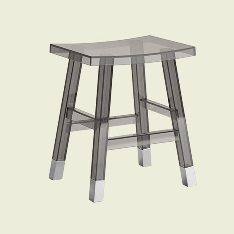 Sleek Modern Minimalist Rectangular PC Plastic Low Stool — Backless & Armless for Hallways & Entryways