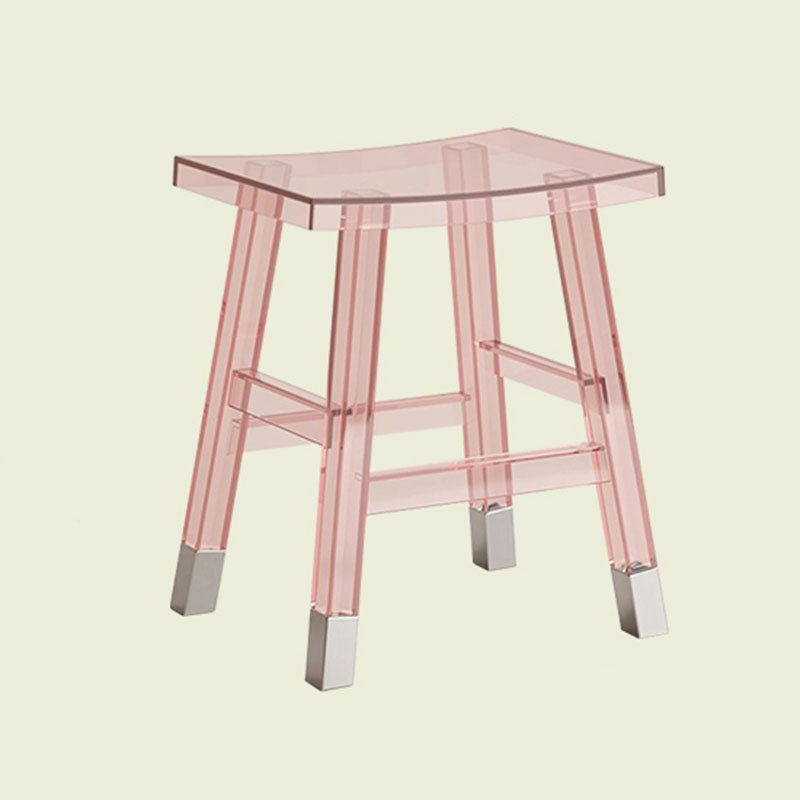 Sleek Modern Minimalist Rectangular PC Plastic Low Stool — Backless & Armless for Hallways & Entryways