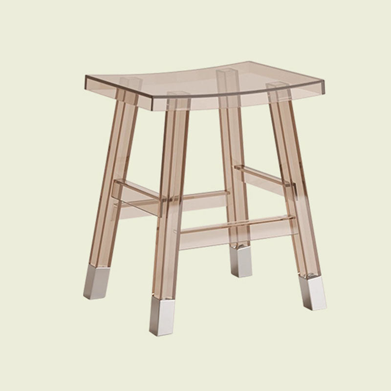 Sleek Modern Minimalist Rectangular PC Plastic Low Stool — Backless & Armless for Hallways & Entryways