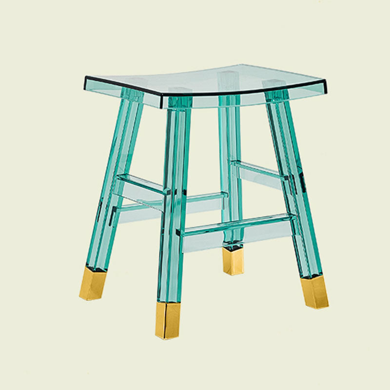 Sleek Modern Minimalist Rectangular PC Plastic Low Stool — Backless & Armless for Hallways & Entryways