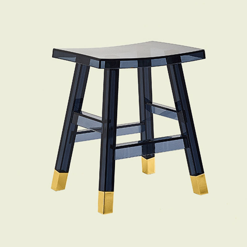 Sleek Modern Minimalist Rectangular PC Plastic Low Stool — Backless & Armless for Hallways & Entryways