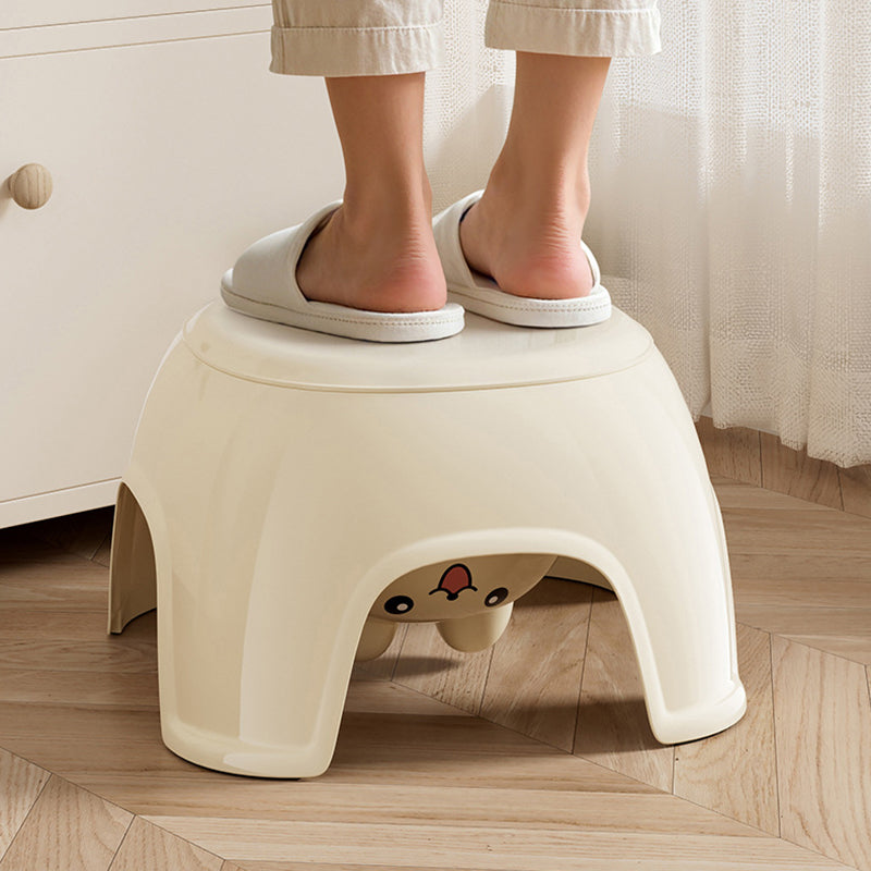 Modern Oval Kids Storage Stool – Non-Slip PP Plastic, Backless & Armless, Low-Profile Seat for Living Room and Entryway