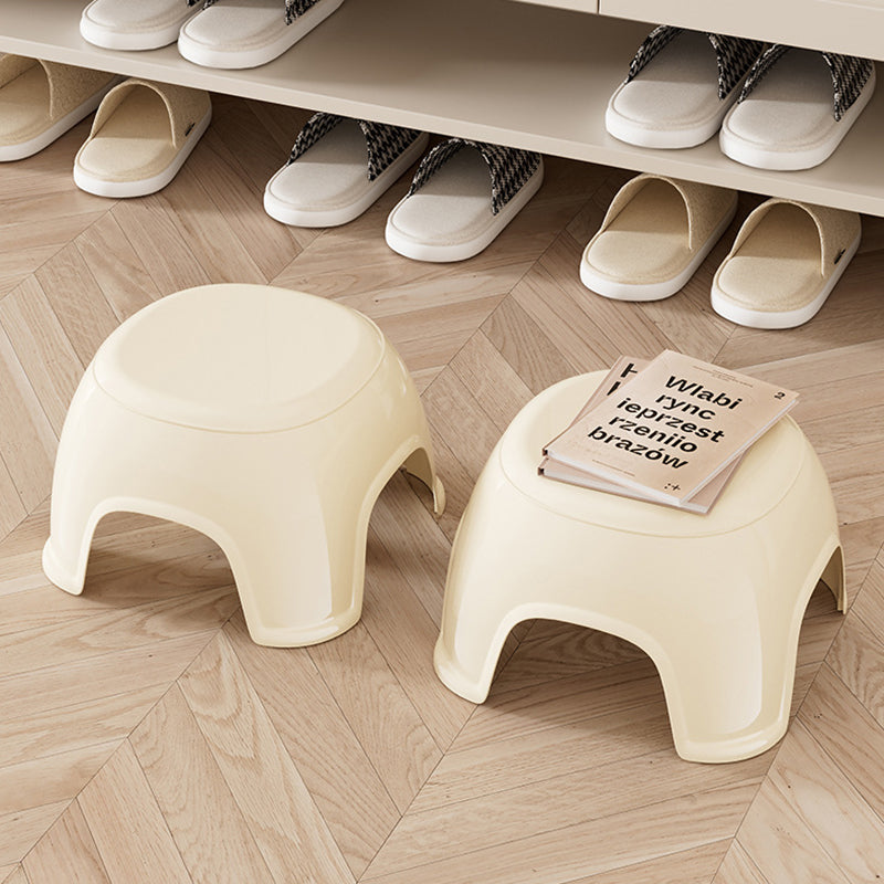 Modern Oval Kids Storage Stool – Non-Slip PP Plastic, Backless & Armless, Low-Profile Seat for Living Room and Entryway
