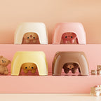 Modern Oval Kids Storage Stool – Non-Slip PP Plastic, Backless & Armless, Low-Profile Seat for Living Room and Entryway