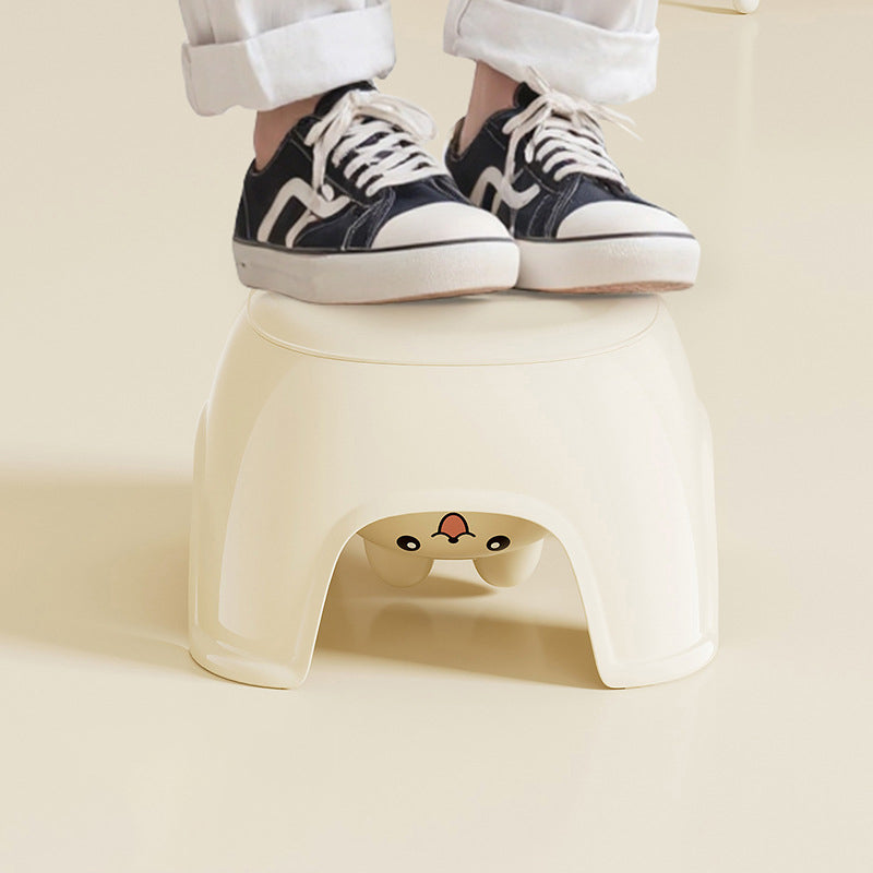 Modern Oval Kids Storage Stool – Non-Slip PP Plastic, Backless & Armless, Low-Profile Seat for Living Room and Entryway