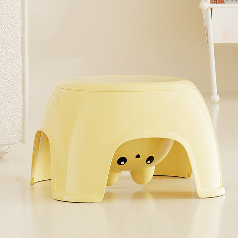 Modern Oval Kids Storage Stool – Non-Slip PP Plastic, Backless & Armless, Low-Profile Seat for Living Room and Entryway