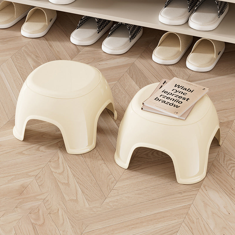 Modern Oval Kids Storage Stool – Non-Slip PP Plastic, Backless & Armless, Low-Profile Seat for Living Room and Entryway