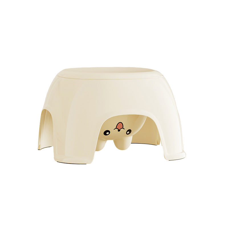 Modern Oval Kids Storage Stool – Non-Slip PP Plastic, Backless & Armless, Low-Profile Seat for Living Room and Entryway