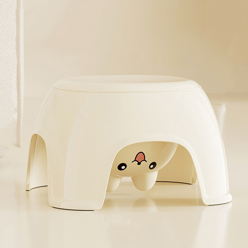 Modern Oval Kids Storage Stool – Non-Slip PP Plastic, Backless & Armless, Low-Profile Seat for Living Room and Entryway