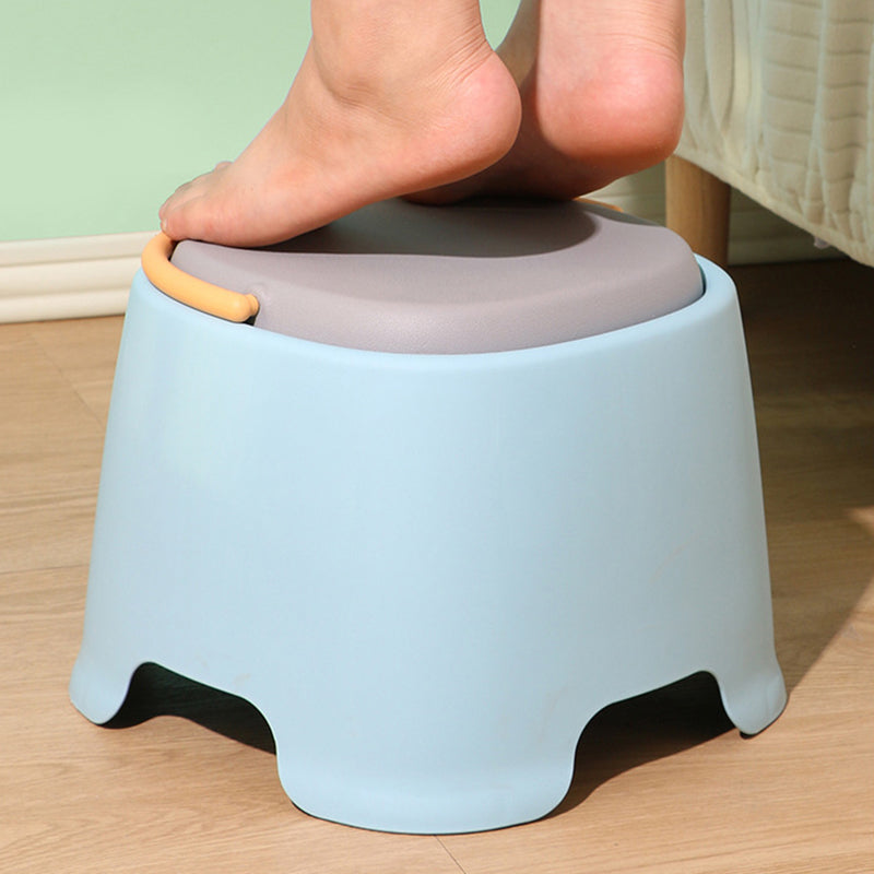 Contemporary Nordic Round-Square PP Plastic Stool – Stackable, Portable, Low-Profile, Backless & Armless for Living Room