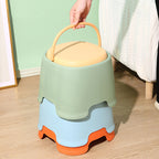Contemporary Nordic Round-Square PP Plastic Stool – Stackable, Portable, Low-Profile, Backless & Armless for Living Room