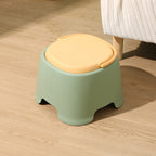 Contemporary Nordic Round-Square PP Plastic Stool – Stackable, Portable, Low-Profile, Backless & Armless for Living Room