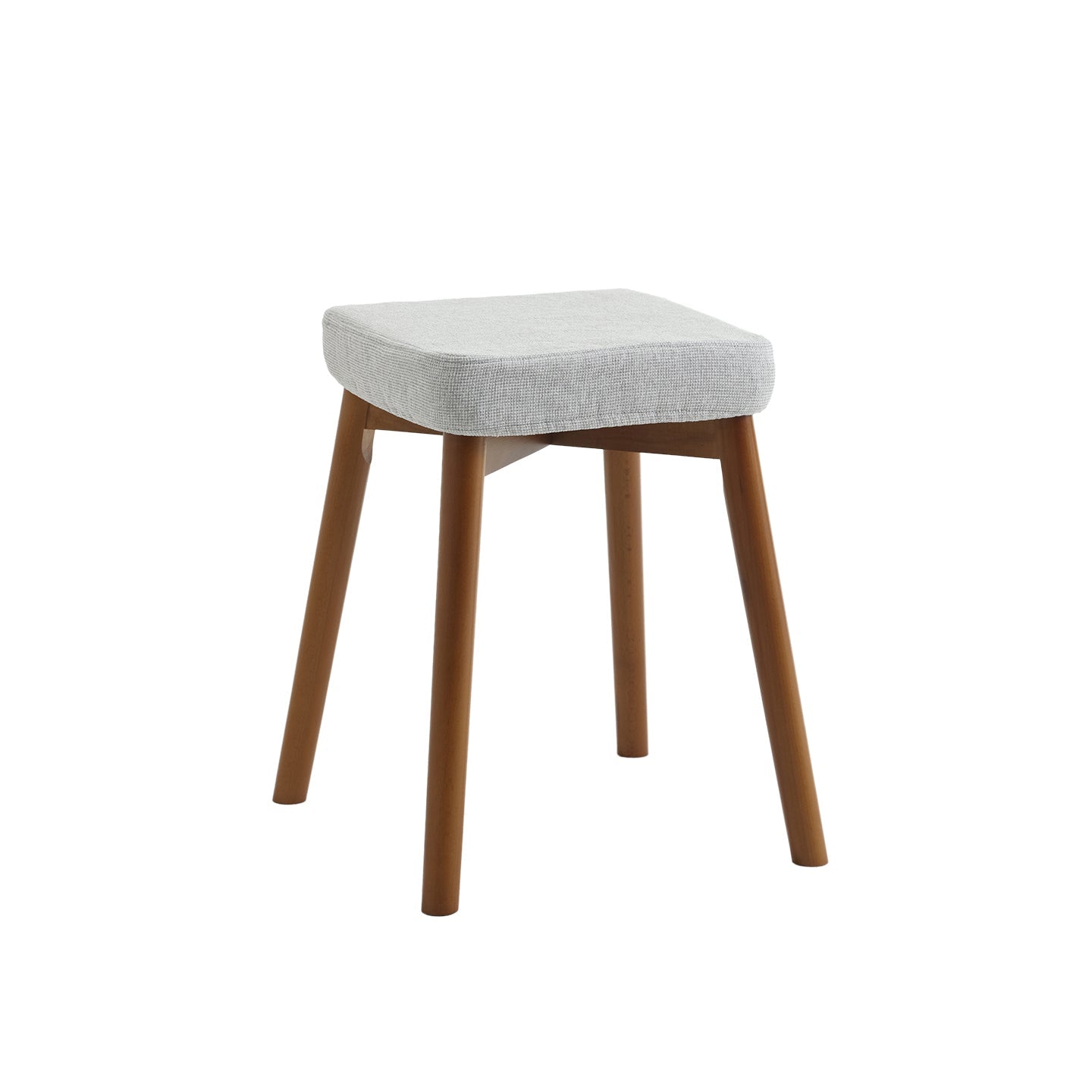 Modern Minimalist Square Cat Scratching Stool, Chenille & Leather-Resistant Fabric, Beech Wood, Detachable & Washable, Low, Backless & Armless, For Living Room & Dining Room