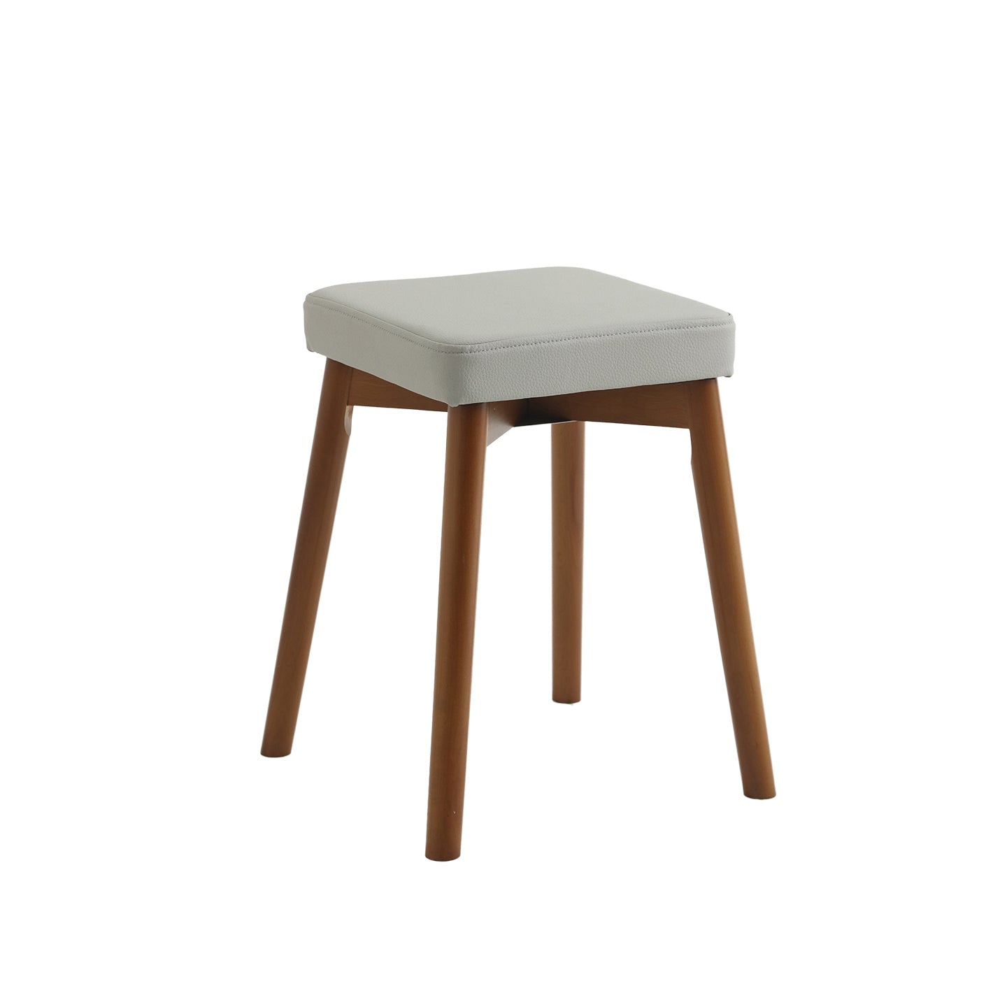 Modern Minimalist Square Cat Scratching Stool, Chenille & Leather-Resistant Fabric, Beech Wood, Detachable & Washable, Low, Backless & Armless, For Living Room & Dining Room