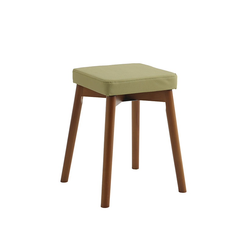 Modern Minimalist Square Cat Scratching Stool, Chenille & Leather-Resistant Fabric, Beech Wood, Detachable & Washable, Low, Backless & Armless, For Living Room & Dining Room