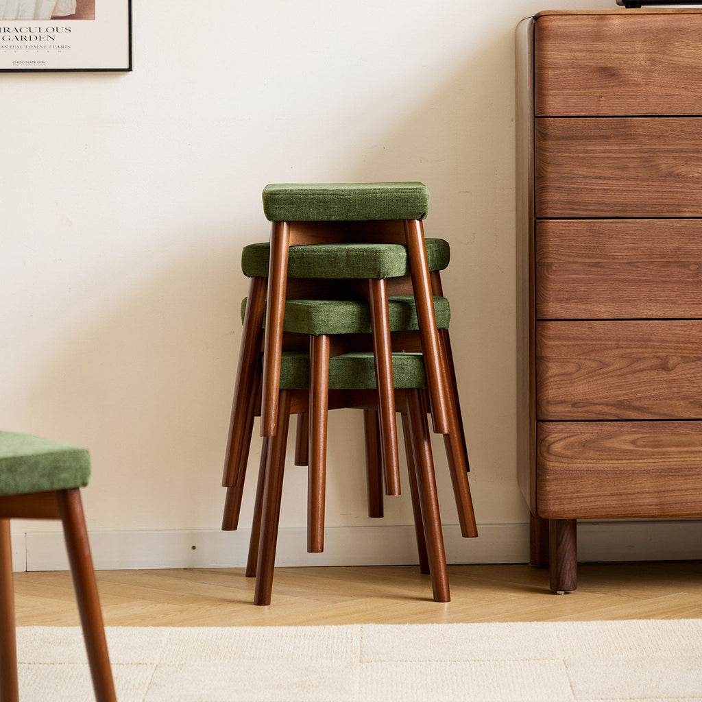 Taburete Rascador Cuadrado para Gatos Moderno Minimalista, Tela de Chenilla y Resistente al Cuero, Madera de Haya, Desmontable y Lavable, Bajo, Sin Respaldo ni Brazos, Para Sala y Comedor