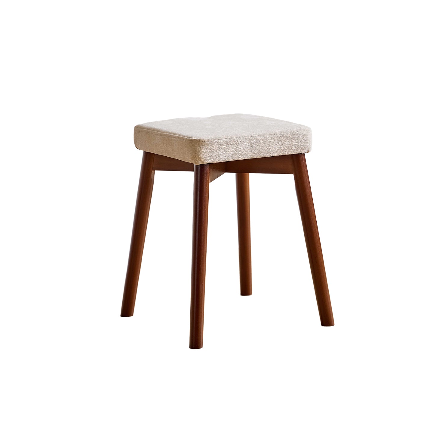 Modern Minimalist Square Cat Scratching Stool, Chenille & Leather-Resistant Fabric, Beech Wood, Detachable & Washable, Low, Backless & Armless, For Living Room & Dining Room