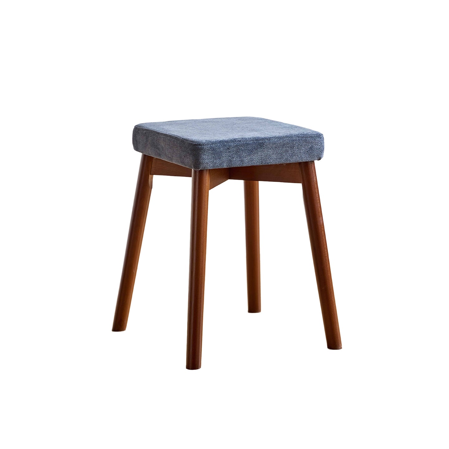 Modern Minimalist Square Cat Scratching Stool, Chenille & Leather-Resistant Fabric, Beech Wood, Detachable & Washable, Low, Backless & Armless, For Living Room & Dining Room