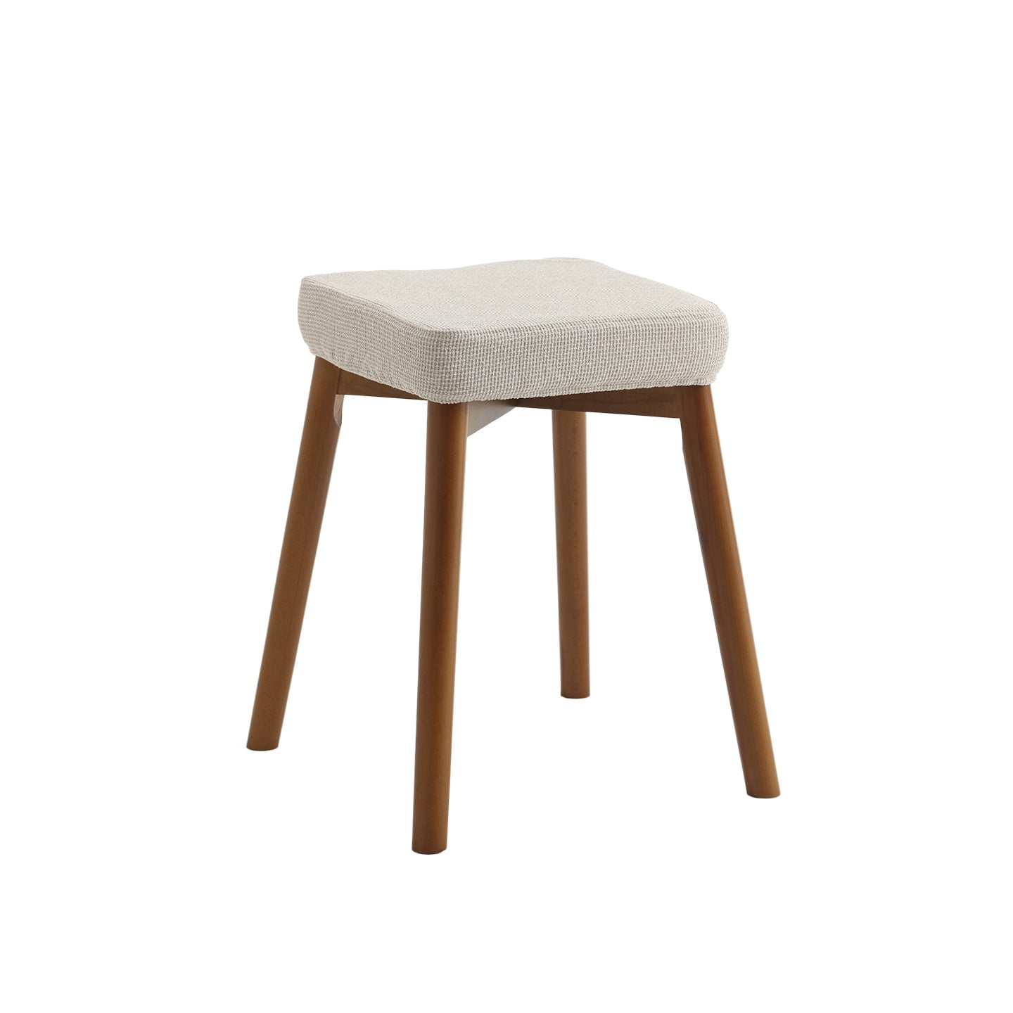 Modern Minimalist Square Cat Scratching Stool, Chenille & Leather-Resistant Fabric, Beech Wood, Detachable & Washable, Low, Backless & Armless, For Living Room & Dining Room