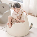 Modern Art Deco Cartoon Animal Kids Stool with Backrest and Armrests, PU Leather, Foam Cushioned, Low-Profile Bedroom Stool