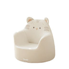 Modern Art Deco Cartoon Animal Kids Stool with Backrest and Armrests, PU Leather, Foam Cushioned, Low-Profile Bedroom Stool