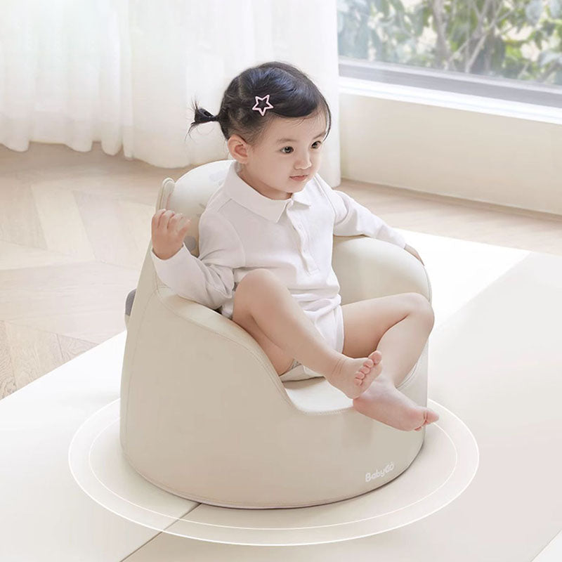 Modern Art Deco Cartoon Animal Kids Stool with Backrest and Armrests, PU Leather, Foam Cushioned, Low-Profile Bedroom Stool