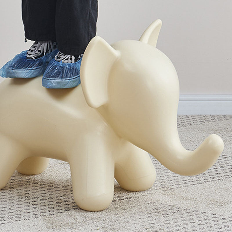 Modern Art Deco Cartoon Elephant Kids' Low Stool - Backless, Armless PE Plastic Seat, Ideal for Living Room