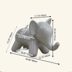 Modern Art Deco Cartoon Elephant Kids' Low Stool - Backless, Armless PE Plastic Seat, Ideal for Living Room