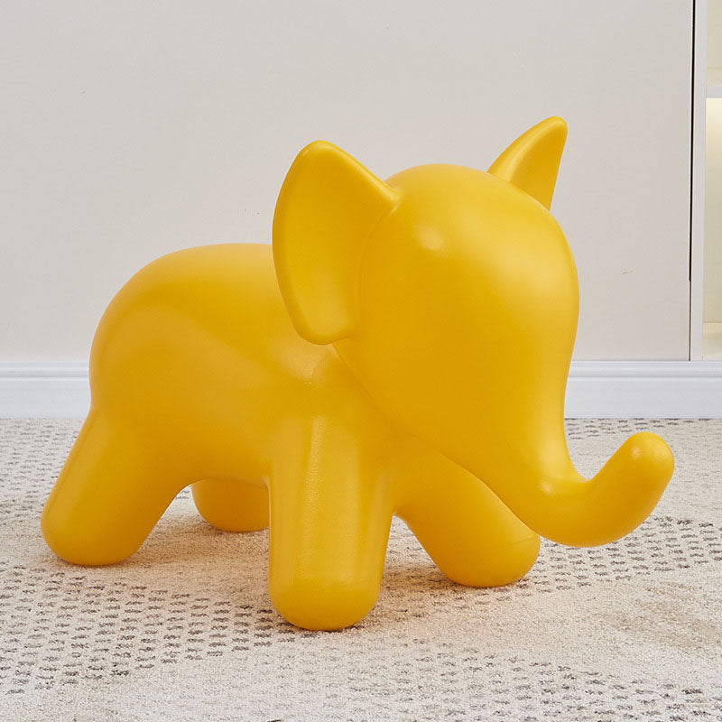 Modern Art Deco Cartoon Elephant Kids' Low Stool - Backless, Armless PE Plastic Seat, Ideal for Living Room