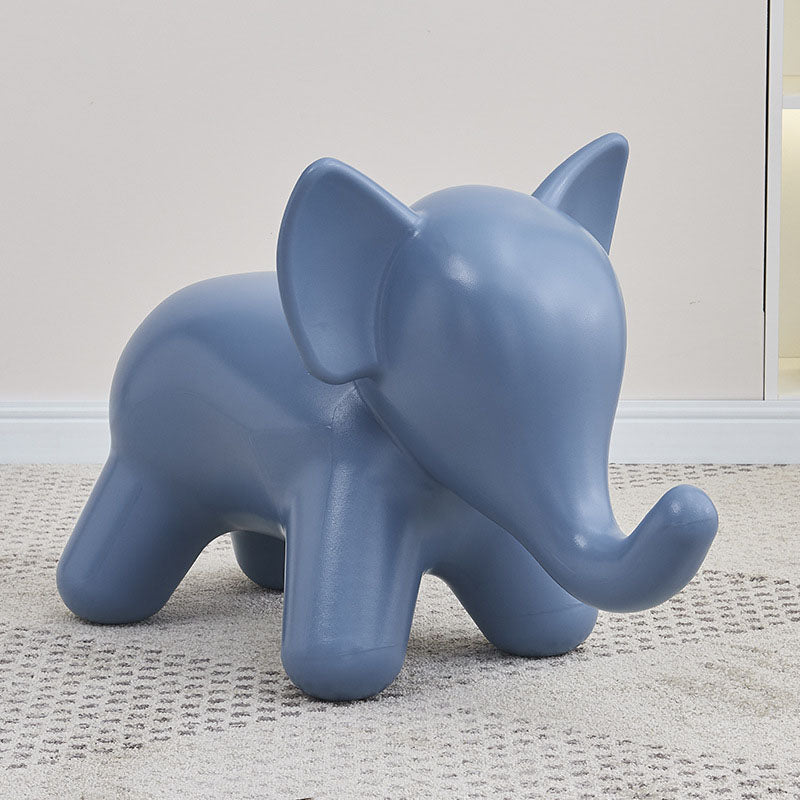 Modern Art Deco Cartoon Elephant Kids' Low Stool - Backless, Armless PE Plastic Seat, Ideal for Living Room