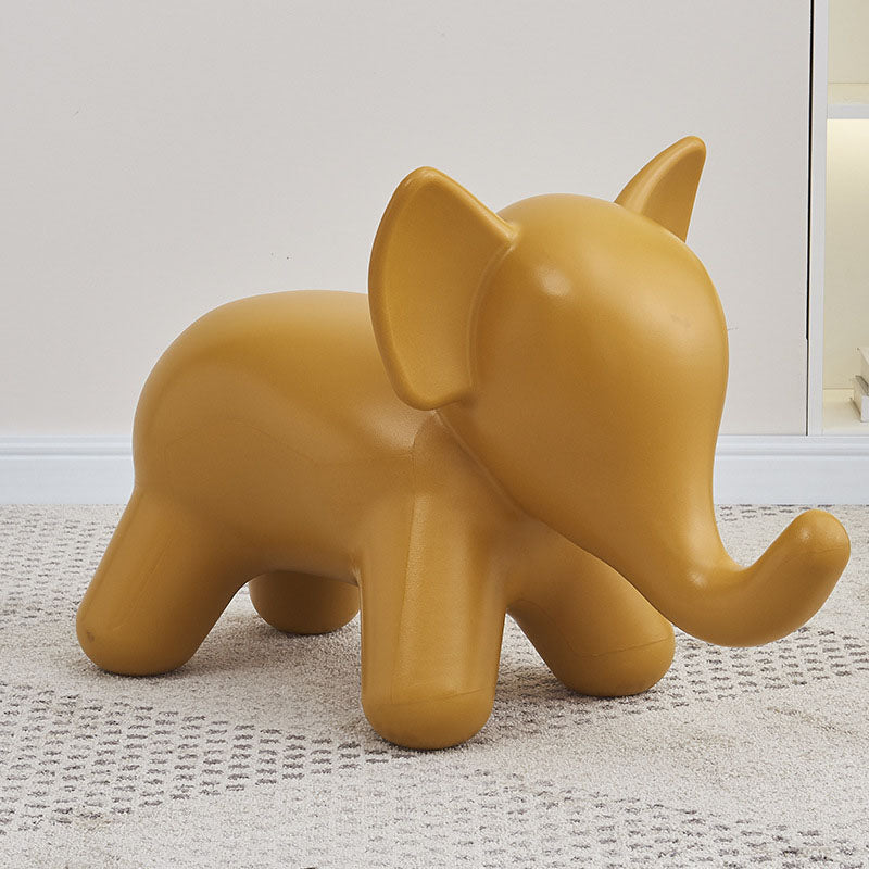 Modern Art Deco Cartoon Elephant Kids' Low Stool - Backless, Armless PE Plastic Seat, Ideal for Living Room