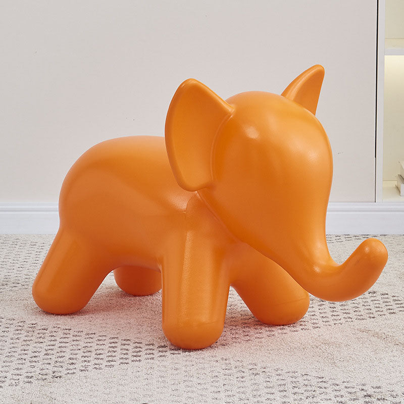 Modern Art Deco Cartoon Elephant Kids' Low Stool - Backless, Armless PE Plastic Seat, Ideal for Living Room