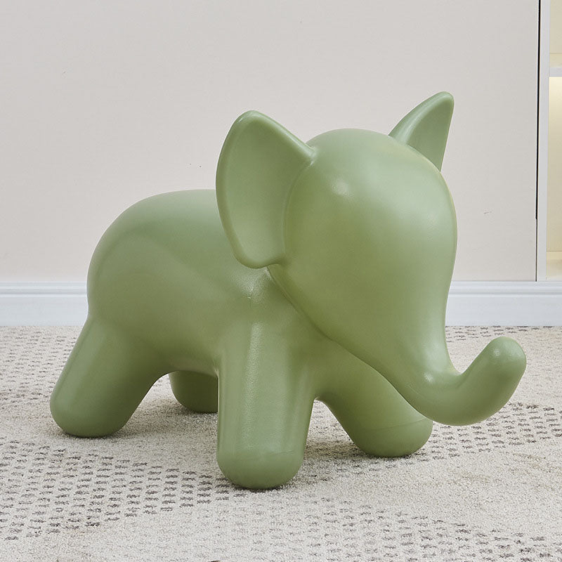 Modern Art Deco Cartoon Elephant Kids' Low Stool - Backless, Armless PE Plastic Seat, Ideal for Living Room