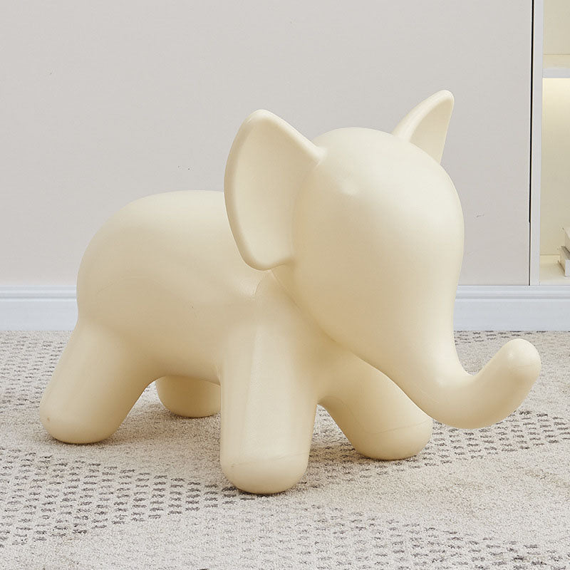Modern Art Deco Cartoon Elephant Kids' Low Stool - Backless, Armless PE Plastic Seat, Ideal for Living Room