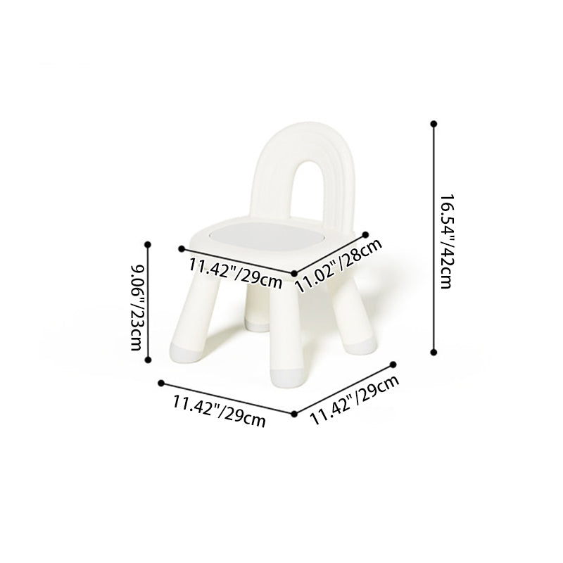 Modern Minimalist Round-Arch Kids Stool, Lightweight PP Plastic, Armless Low Seat for Living Room