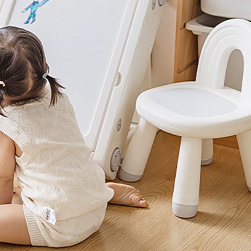 Modern Minimalist Round-Arch Kids Stool, Lightweight PP Plastic, Armless Low Seat for Living Room