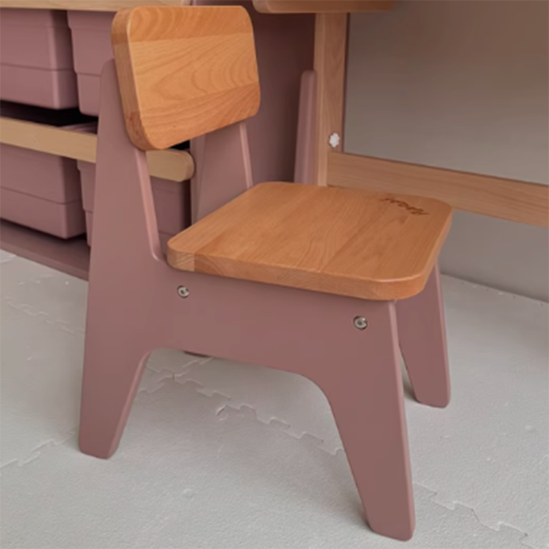 Nordic Contemporary Beech Wood Kids' Low Stool — Trapezoidal, Durable, Armless Design for Living Room