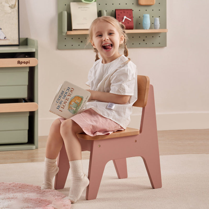 Nordic Contemporary Beech Wood Kids' Low Stool — Trapezoidal, Durable, Armless Design for Living Room