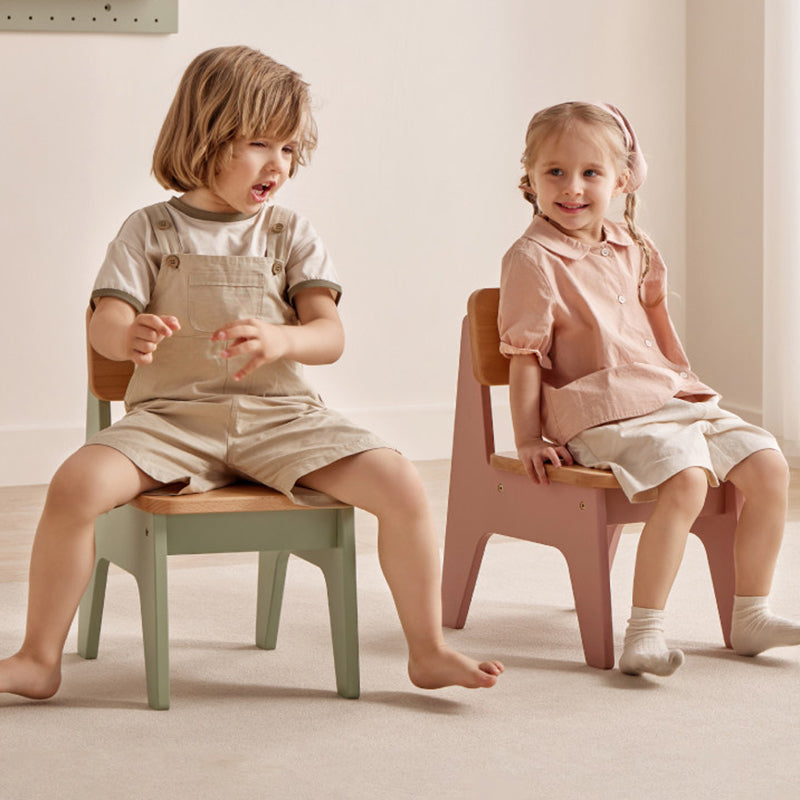 Nordic Contemporary Beech Wood Kids' Low Stool — Trapezoidal, Durable, Armless Design for Living Room