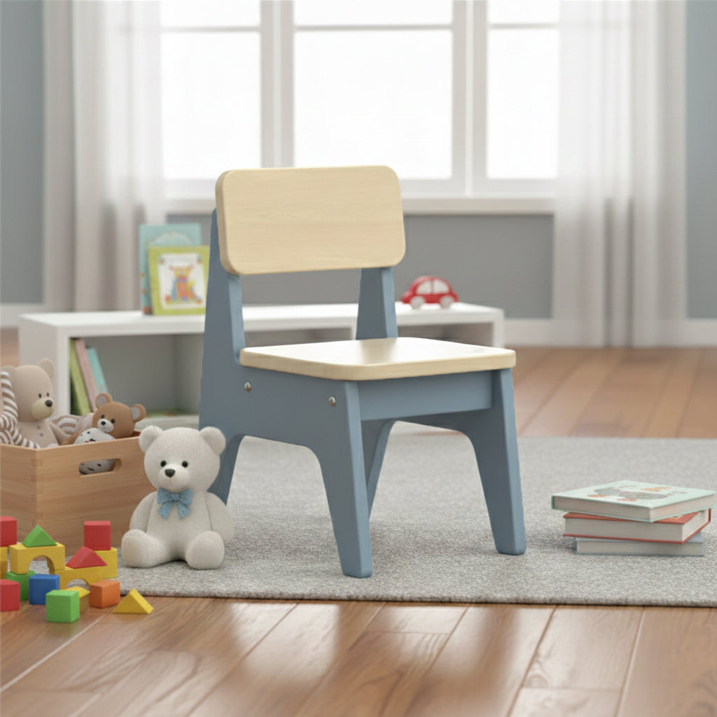 Nordic Contemporary Beech Wood Kids' Low Stool — Trapezoidal, Durable, Armless Design for Living Room