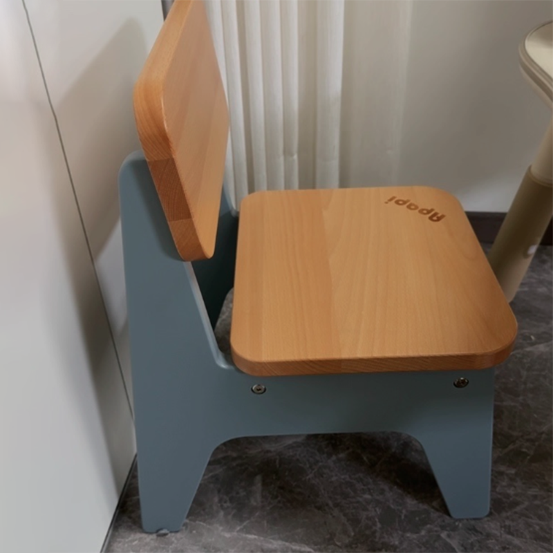 Nordic Contemporary Beech Wood Kids' Low Stool — Trapezoidal, Durable, Armless Design for Living Room