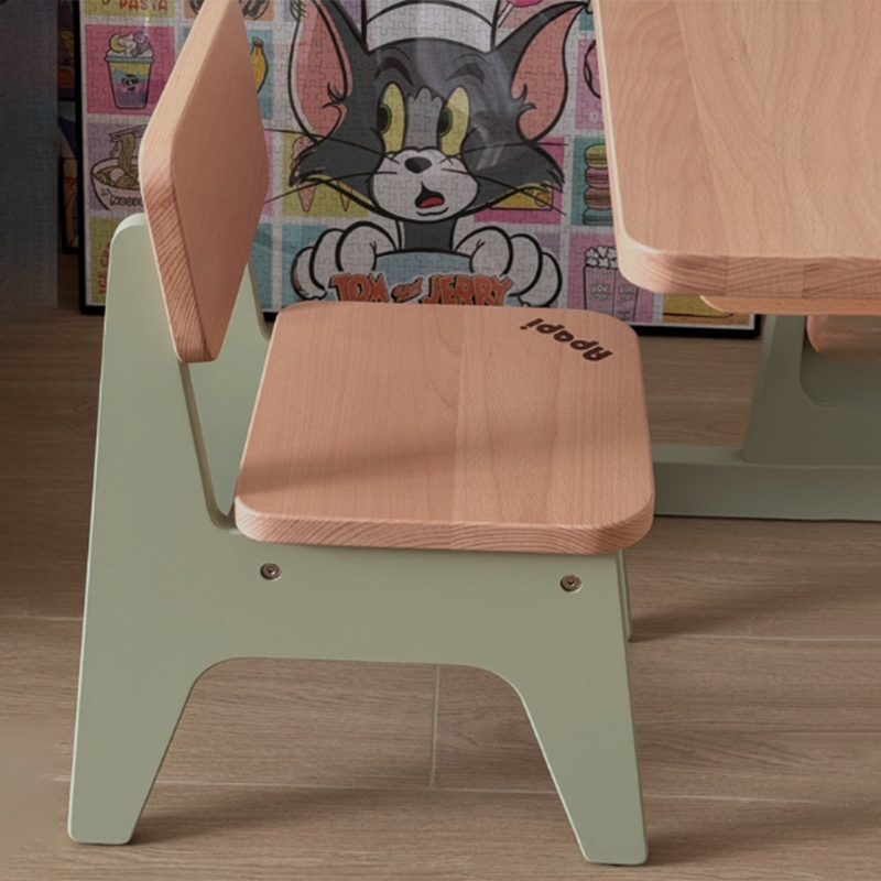 Nordic Contemporary Beech Wood Kids' Low Stool — Trapezoidal, Durable, Armless Design for Living Room