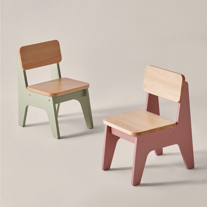 Nordic Contemporary Beech Wood Kids' Low Stool — Trapezoidal, Durable, Armless Design for Living Room