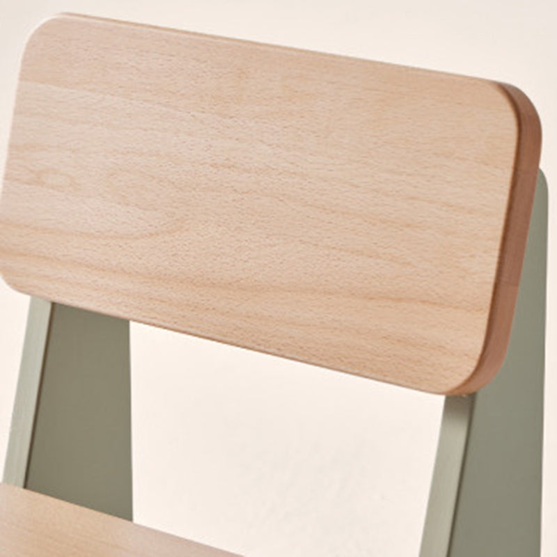Nordic Contemporary Beech Wood Kids' Low Stool — Trapezoidal, Durable, Armless Design for Living Room