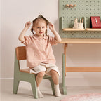 Nordic Contemporary Beech Wood Kids' Low Stool — Trapezoidal, Durable, Armless Design for Living Room