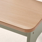 Nordic Contemporary Beech Wood Kids' Low Stool — Trapezoidal, Durable, Armless Design for Living Room