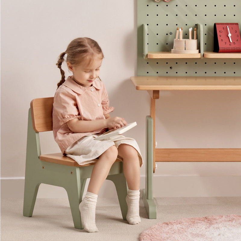 Nordic Contemporary Beech Wood Kids' Low Stool — Trapezoidal, Durable, Armless Design for Living Room